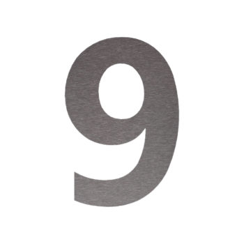 Număr de casă din inox 9 - 33,2 x 50 cm - Finisaj periat