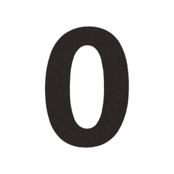 Număr de casă din inox 0 - 10,4 x 15 cm - RAL9005 textură fină (negru)