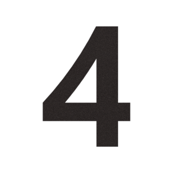 Număr de casă din inox 4 - 11,7 x 15 cm - RAL9005 textură fină (negru)
