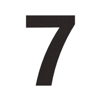 Număr de casă din inox 7 - 10,5 x 15 cm - RAL9005 textură fină (negru)