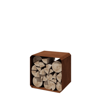 Suport pentru lemne din oțel corten - Colorado 1 bucată - 40 x 40 x 40 cm