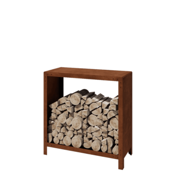 Suport pentru lemne din oțel corten - Indiana - 100 x 40 x 100 cm