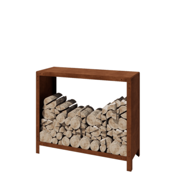 Suport pentru lemne din oțel corten - Indiana - 120 x 40 x 100 cm