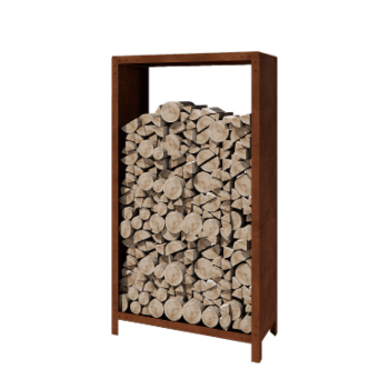 Suport din oțel corten pentru lemne Indiana 180 x 100 x 40 cm