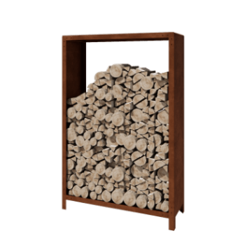 Suport pentru lemne din oțel corten - Indiana - 120 x 40 x 180 cm