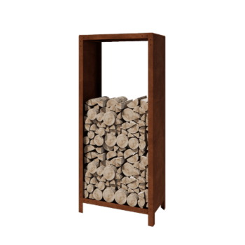Suport pentru lemne din oțel corten - Indiana - 80 x 40 x 180 cm