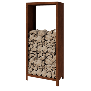 Suport pentru lemne din oțel corten - Indiana - 80 x 40 x 180 cm