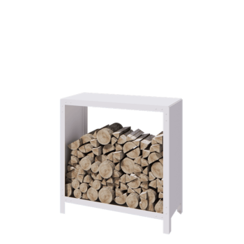 Suport pentru lemne din oțel - Indiana - 100 x 40 x 100 cm - RAL9010 mat (alb)