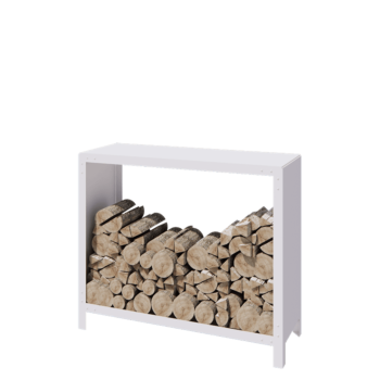 Suport pentru lemne din oțel - Indiana - 120 x 40 x 100 cm - RAL9010 mat (alb)