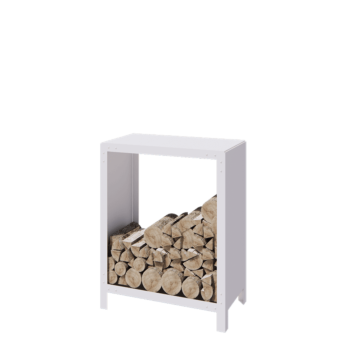 Suport pentru lemne din oțel - Indiana - 80 x 40 x 100 cm - RAL9010 mat (alb)