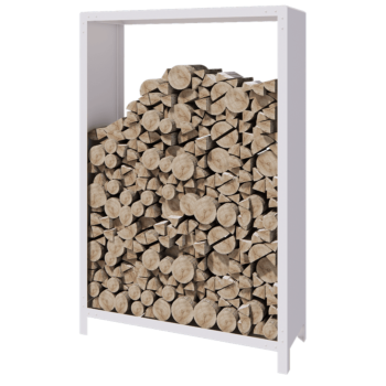 Suport pentru lemne din oțel - Indiana - 120 x 40 x 180 cm - RAL9010 mat (alb)