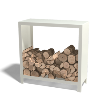 Suport pentru lemne din oțel - Indiana - 100 x 40 x 100 cm - RAL9010 mat (alb)