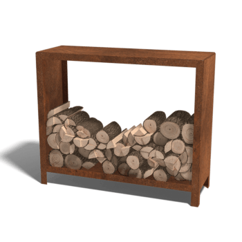 Suport din oțel corten pentru lemne Indiana 100 x 120 x 40 cm