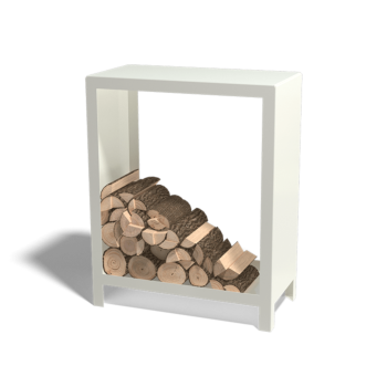 Suport pentru lemne din oțel - Indiana - 80 x 40 x 100 cm - RAL9010 mat (alb)