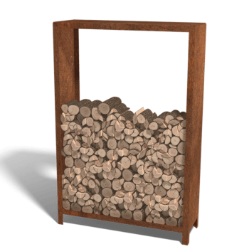 Suport din oțel corten pentru lemne Indiana 180 x 120 x 40 cm