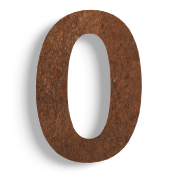 Număr de casă din oțel corten 0 - 15 cm