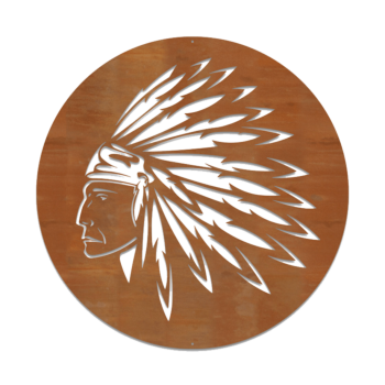 Decoratiuni perete din oțel corten - Amerindian Small - 50 x 50 cm