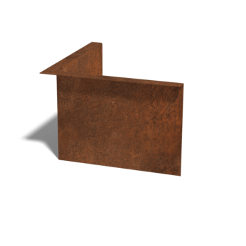 Separator de gazon din oțel corten în unghi 12 cm colț interior