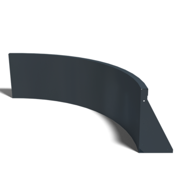 Zid de sprijin din oțel - Curbă interioară - 100 x 100 x 40 cm - Altă culoare RAL