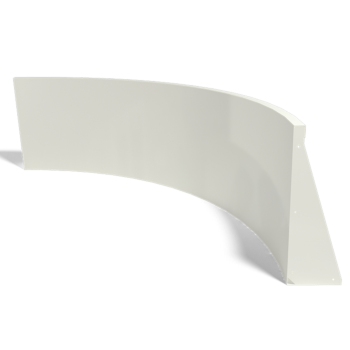 Zid de sprijin din oțel - Curbă interioară - 150 x 150 x 60 cm - RAL9010 mat (alb)