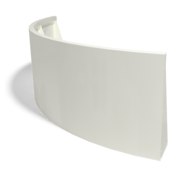Zid de sprijin din oțel - Curbă exterioară - 150 x 150 x 60 cm - RAL9010 mat (alb)