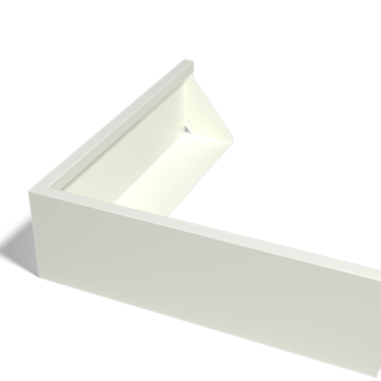 Zid de sprijin din oțel - Colț exterior - 100 x 100 x 30 cm - RAL9010 mat (alb)