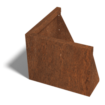 Perete de susținere din oțel corten colț exterior 50 x 50 cm (înălțime 40 cm)