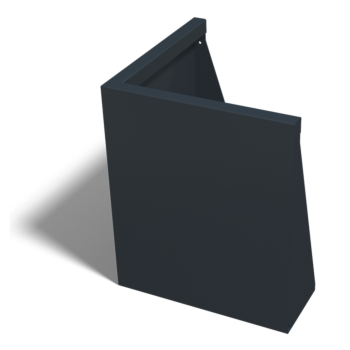 Zid de sprijin din oțel - Colț exterior - 50 x 50 x 60 cm - RAL9005 mat (negru)