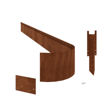 Separator de gazon din oțel corten - Aplatizat FLEX - Înălțime 23 cm - Set complet 15 metri
