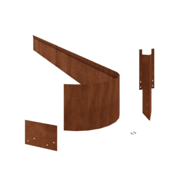 Separator de gazon din oțel corten - Aplatizat FLEX - Înălțime 23 cm - Set complet 24 metri