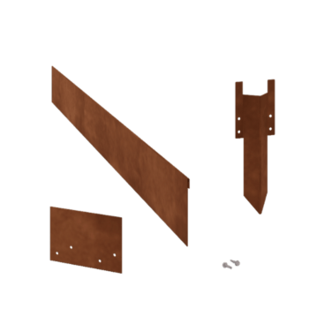 Separator de gazon din oțel corten formă aplatizată 13 cm set complet pe 15 metri