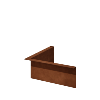 Separator de gazon din oțel corten în unghi 12 cm colț interior