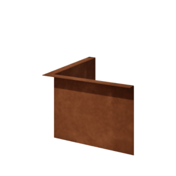 Separator de gazon din oțel corten în unghi 22 cm colț interior