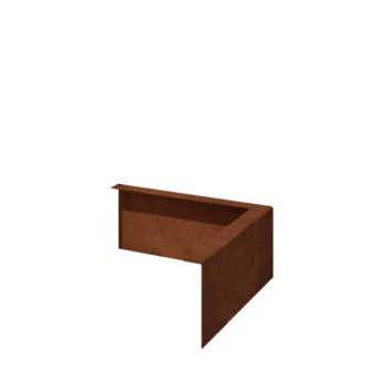 Separator de gazon din oțel corten în unghi 12 cm colț exterior