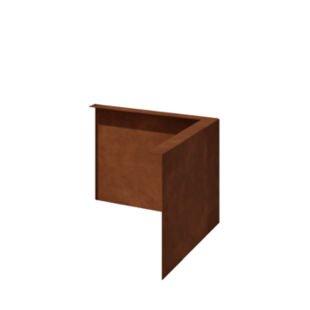 Separator de gazon din oțel corten în unghi 22 cm colț exterior