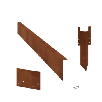 Separator de gazon din oțel corten în unghi 12 cm set complet pe 15 metri