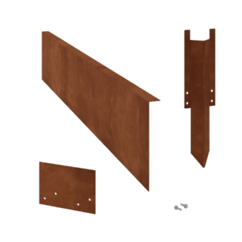 Separator de gazon din oțel corten în unghi 22 cm set complet pe 15 metri