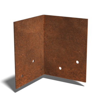 Placă de cuplare oțel corten 90º mediu 22 - 25 cm