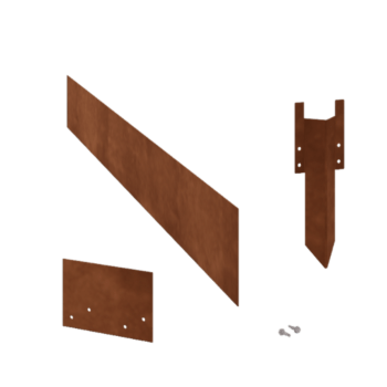 Separator de gazon din oțel corten formă dreaptă 15 cm set complet pe 15 metri
