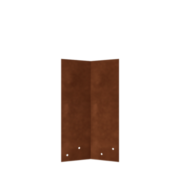 Placă de îmbinare din oțel corten - 45° - Înălțime separator de gazon 34 / 37,5 cm
