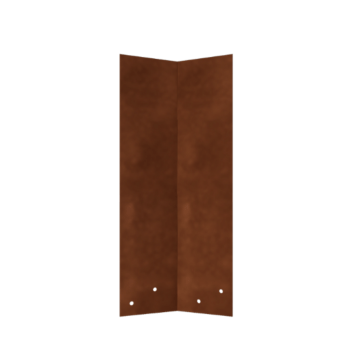 Placă de îmbinare din oțel corten - 45° - Înălțime separator de gazon 45 cm