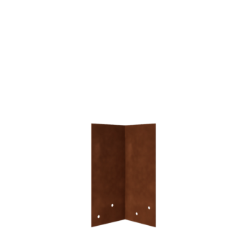 Placă de cuplare oțel corten 90º mediu 22 - 25 cm