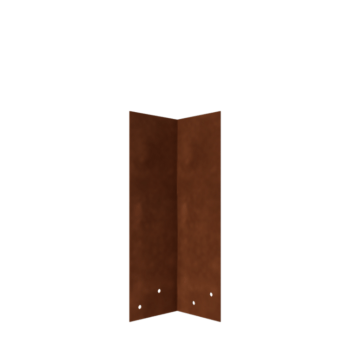 Placă de îmbinare din oțel corten - 90° - Înălțime separator de gazon 34 / 37,5 cm