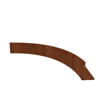 Zid de sprijin din oțel corten - Curbă interioară - 150 x 150 x 30 cm