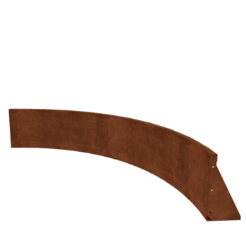 Zid de sprijin din oțel corten - Curbă interioară - 150 x 150 x 40 cm