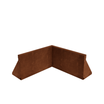Zid de sprijin din oțel corten - Colț interior - 50 x 50 x 30 cm