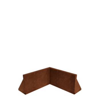Zid de sprijin din oțel corten - Colț interior - 50 x 50 x 30 cm