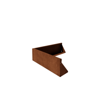 Zid de sprijin din oțel corten - Colț exterior - 100 x 100 x 30 cm