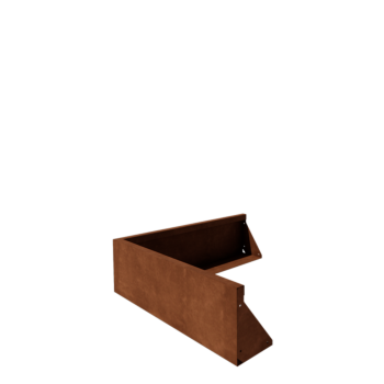 Zid de sprijin din oțel corten - Colț exterior - 100 x 100 x 30 cm