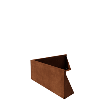 Zid de sprijin din oțel corten - Colț exterior - 100 x 100 x 40 cm